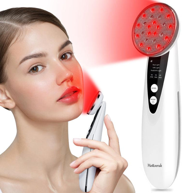 Led Face Facial Massage Equipment, Near- Infrared 660Nm & 850Nm Red Light for Face,1 Year Warranty, Portable and Rechargeable for Facial Led Massage Equipment,Skincare at Home and Travel