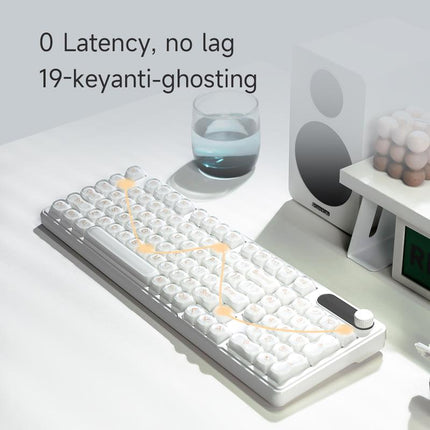 FURYCUBE IP98 Foundation Keyboard 98Keys Wired with Number Pad Silent Media Knob Custom Mechanical Feel RGB Backlit Ergonomic for PC MAC PS4 Xbox ONE