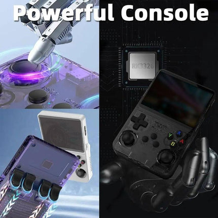WUDS R36S Retro Handheld Game Console, 3.5 Inch IPS Screen Retro Arcade Pocket Console, Preinstalled Emulator 32GB+64GB TF Card Gaming Console, Electronics Accessories, Portable, Purple,Dad Gifts