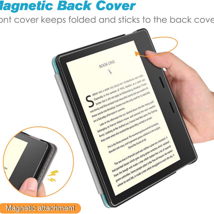 Stand Case for Kindle Oasis (10Th/9Th Generation, 2019/2017 Release) - Premium PU Leather Sleeve Cover with Card Slot and Hand Strap, Turquoise