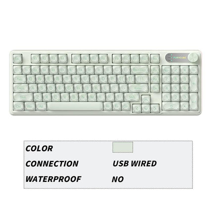 FURYCUBE IP98 Foundation Keyboard 98Keys Wired with Number Pad Silent Media Knob Custom Mechanical Feel RGB Backlit Ergonomic for PC MAC PS4 Xbox ONE