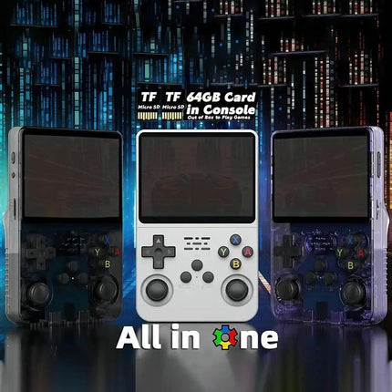 WUDS R36S Retro Handheld Game Console, 3.5 Inch IPS Screen Retro Arcade Pocket Console, Preinstalled Emulator 32GB+64GB TF Card Gaming Console, Electronics Accessories, Portable, Purple,Dad Gifts