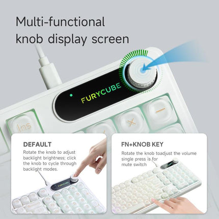 FURYCUBE IP98 Foundation Keyboard 98Keys Wired with Number Pad Silent Media Knob Custom Mechanical Feel RGB Backlit Ergonomic for PC MAC PS4 Xbox ONE