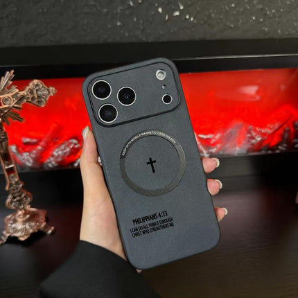 Philippians 4:13 Leather Magsafe Phone Case for Iphone 11-17 Pro Max| High-End Magnetic Charging| Anti-Drop & Anti-Slip Cover