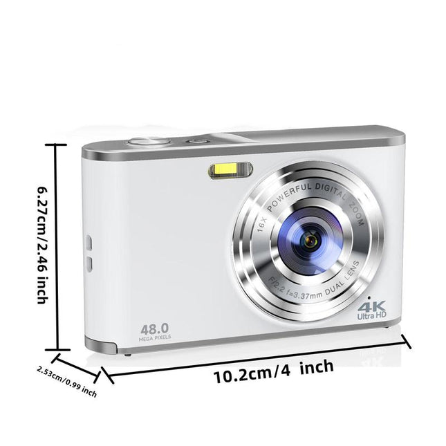 Digital Camera, Auto Focus FHD 4K Vlogging Camera with Dual Camera 16X Digital Zoom, Compact Camera with 32GB Memory Card, Portable Point and Shoot Cameras, Photo Camera, High Definition Camera