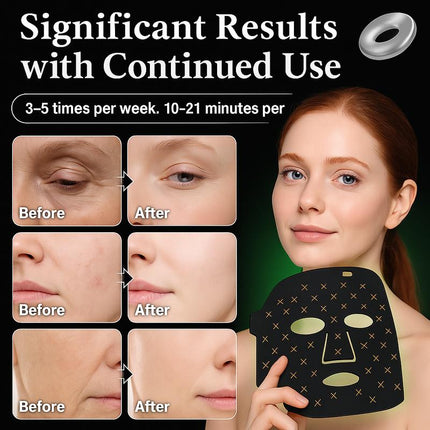 Tranquilglow Portable and Rechargeable LED Therapy / Skin Care FDA Cleared LED Face Mask with 7 Different Modes Lights, Boost Collagen Production for Younger-Looking Skin, Reducing Wrinkles and Improving Plumpness, Increase Skin Elasticity and Gloss.