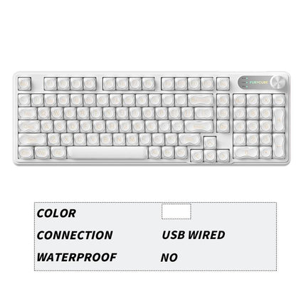 FURYCUBE IP98 Foundation Keyboard 98Keys Wired with Number Pad Silent Media Knob Custom Mechanical Feel RGB Backlit Ergonomic for PC MAC PS4 Xbox ONE
