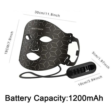 LED Facial Skin Care Mask, 7 Color LED Light Therapy, Rechargeable Beauty Mask, Electronic Silicone Face Mask for Women & Girls