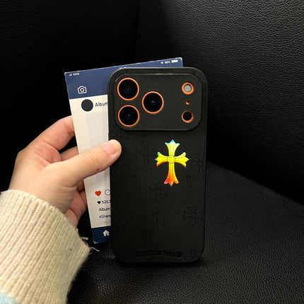 Cross-Patterned Laser Gradient Phone Case, Compatible with Iphone 17/16/15/14/13/12/11 Pro/Max/Air, Features a Slim-Fit Design with PU Leather and TPU Back Cover, Providing Drop Protection. Also Compatible with Iphone 16/15/14 Plus.