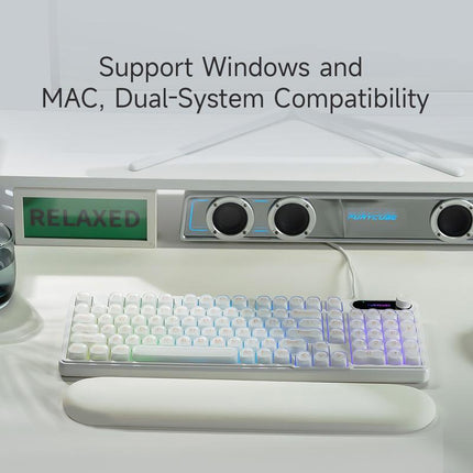 FURYCUBE IP98 Foundation Keyboard 98Keys Wired with Number Pad Silent Media Knob Custom Mechanical Feel RGB Backlit Ergonomic for PC MAC PS4 Xbox ONE