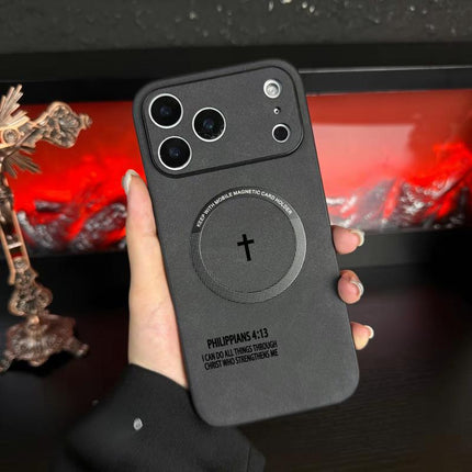 Philippians 4:13 Leather Magsafe Phone Case for Iphone 11-17 Pro Max| High-End Magnetic Charging| Anti-Drop & Anti-Slip Cover