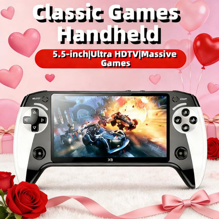 Portable Retro Game Console, 5.5-Inch Large Screen, 10 Emulator Support, Ultra HD Graphics Handheld Game Console, Ideal Gift for Birthdays, Father’S Day & Christmas